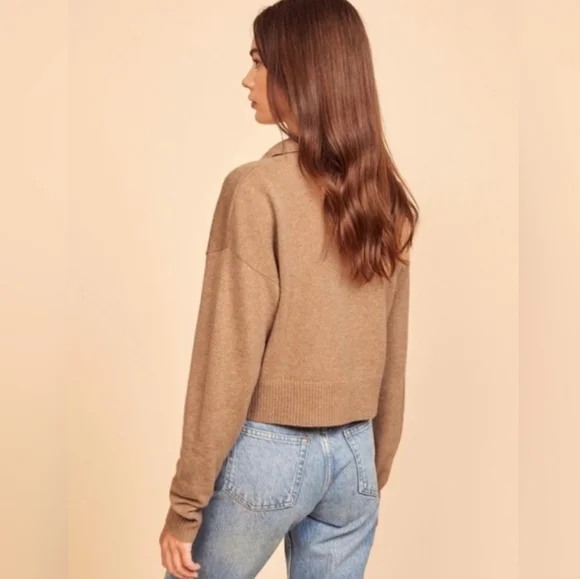REFORMATION Cashmere Polo Size XS Camel As Seen On Taylor Swift… - Picture 7 of 16